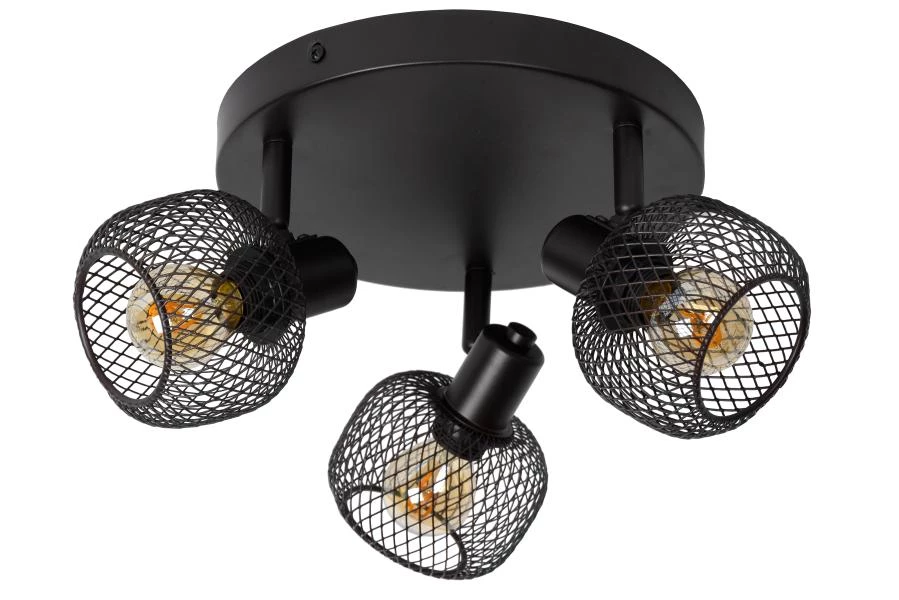 Lucide MAREN - Ceiling spotlight - Ø 37 cm - 3xE14 - Black - off